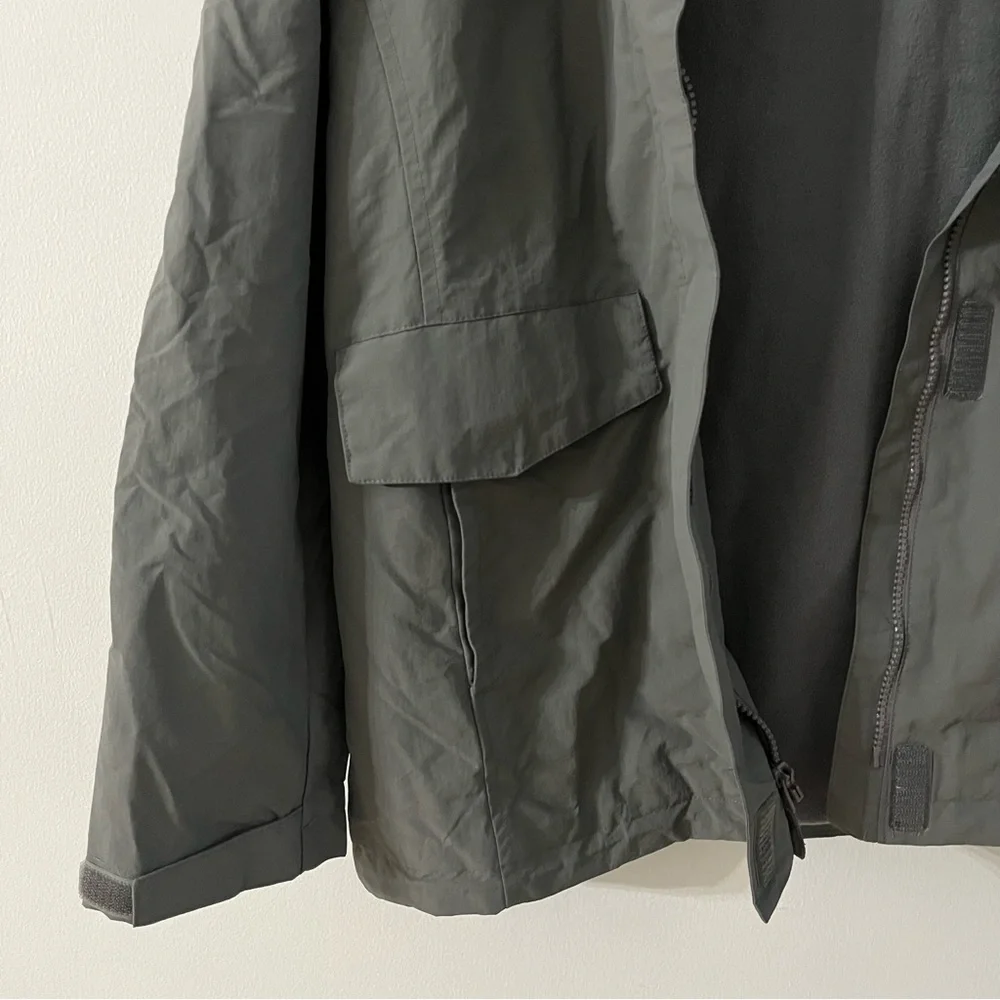 LAND END Boys Arctic Grey Outrigger Hooded Fleece Lined Jacket SZ M-10-12